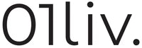 Het woord „Oliv.“ is in een gestileerd zwart lettertype op een witte achtergrond geschreven, waarbij de O op een nul lijkt en de v eindigt met een punt.
