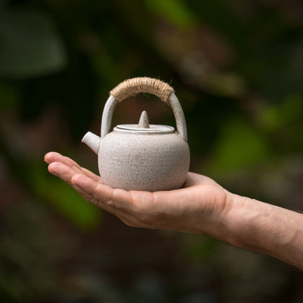 Japanse theeset wit – keramiek met theepot 250 ml, 4 kopjes en tra