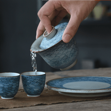 De Theeplantage Handgemaakte Qinghua Gaiwan