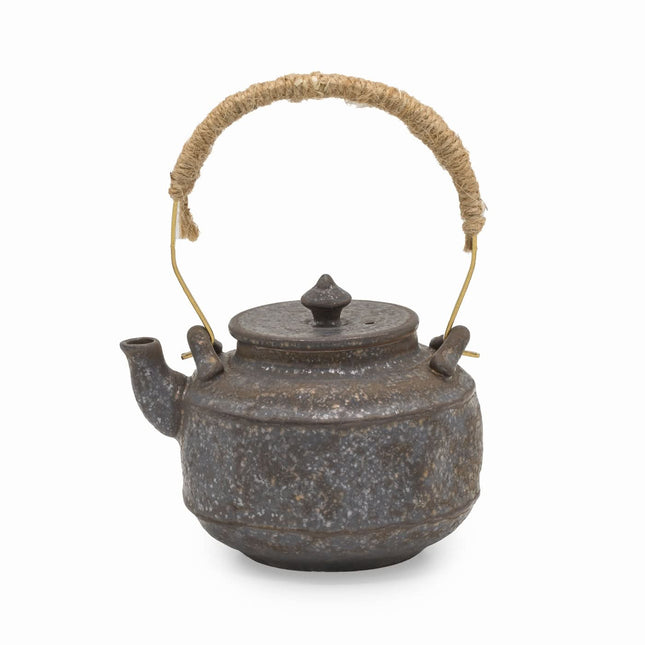 Japanse theepot 180 ml – handgemaakt keramiek met goudglazuur