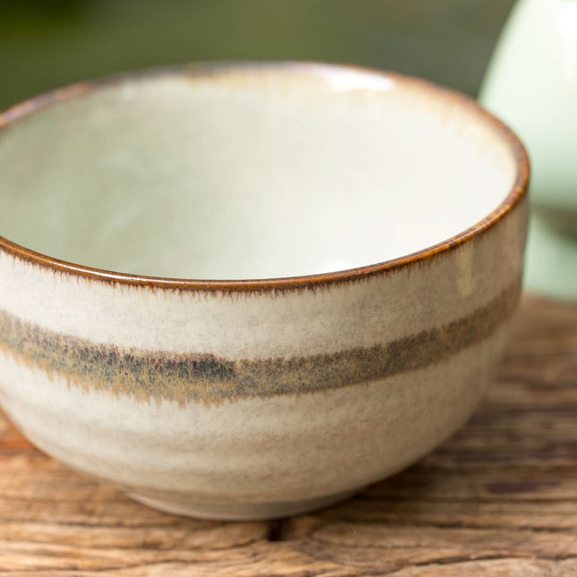 Matcha set – kom, chasen, chashaku en houder (lichtgroen/beige)