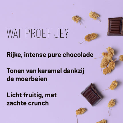 Mulberry crunch - 80% chocolade met moerbeien