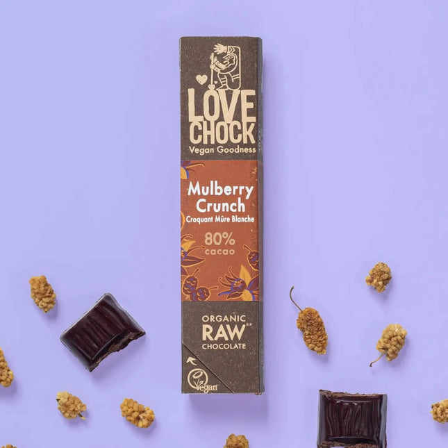 Mulberry crunch - 80% chocolade met moerbeien