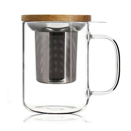 Ogo Living Glazen theekop met filter 450 ml