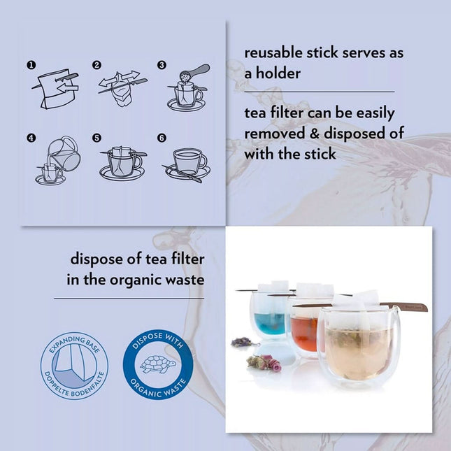 Teefilter met stokje (food safe PP plastic)