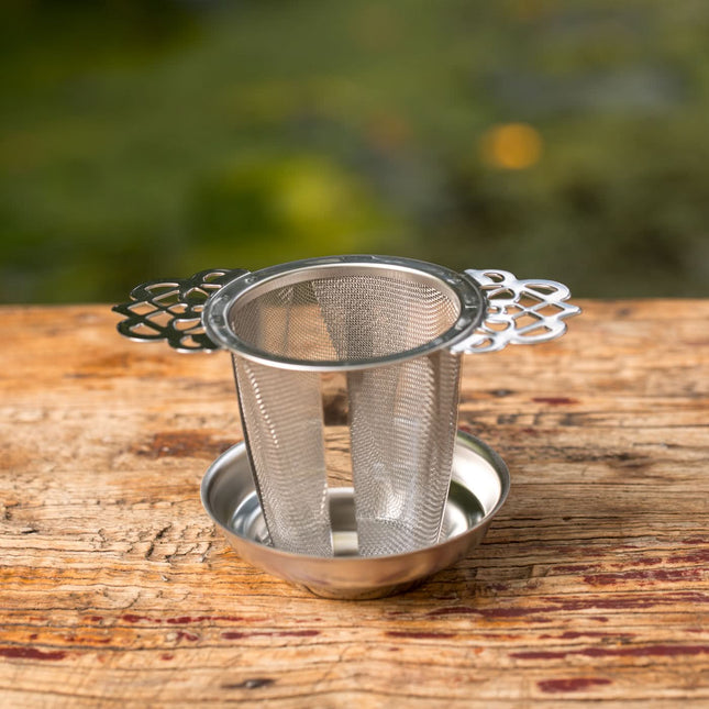 RVS theefilter met lekbakje – Ø 6,5 cm | H 7 cm