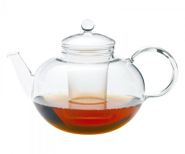 Glazen theepot met filter/infuser van 1,2 liter met 6x stuks theeglazen van 350 ml Glazen theepot met filter/infuser van 1,2 liter met 6x stuks theeglazen van 350 ml